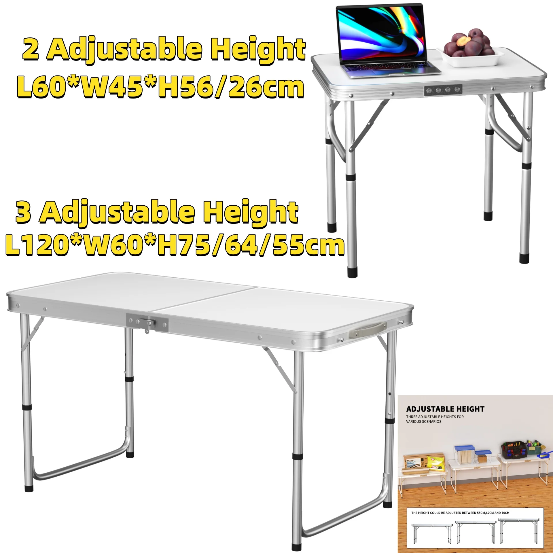 Adjustable Folding Camping Table
