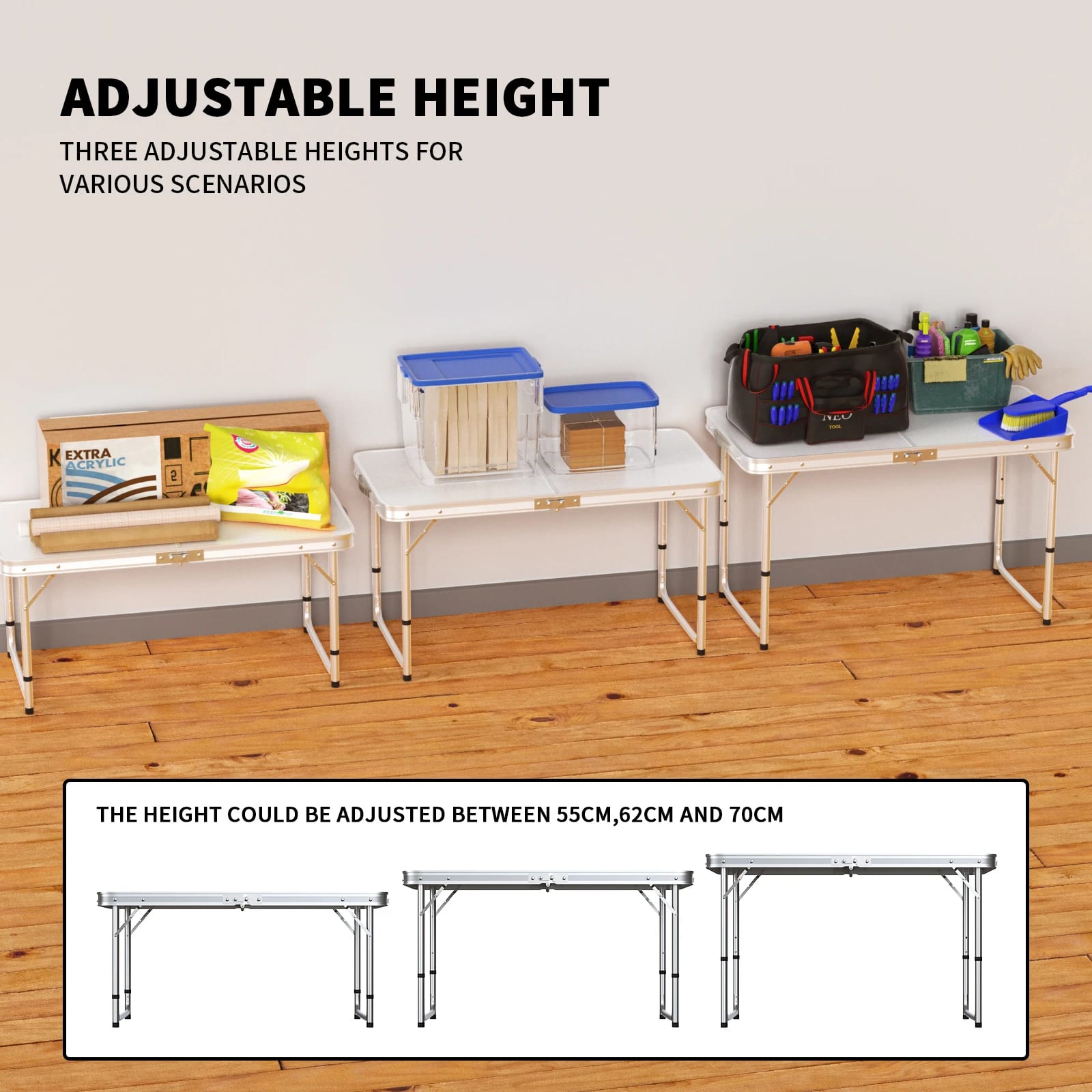 Adjustable Folding Camping Table – view 3