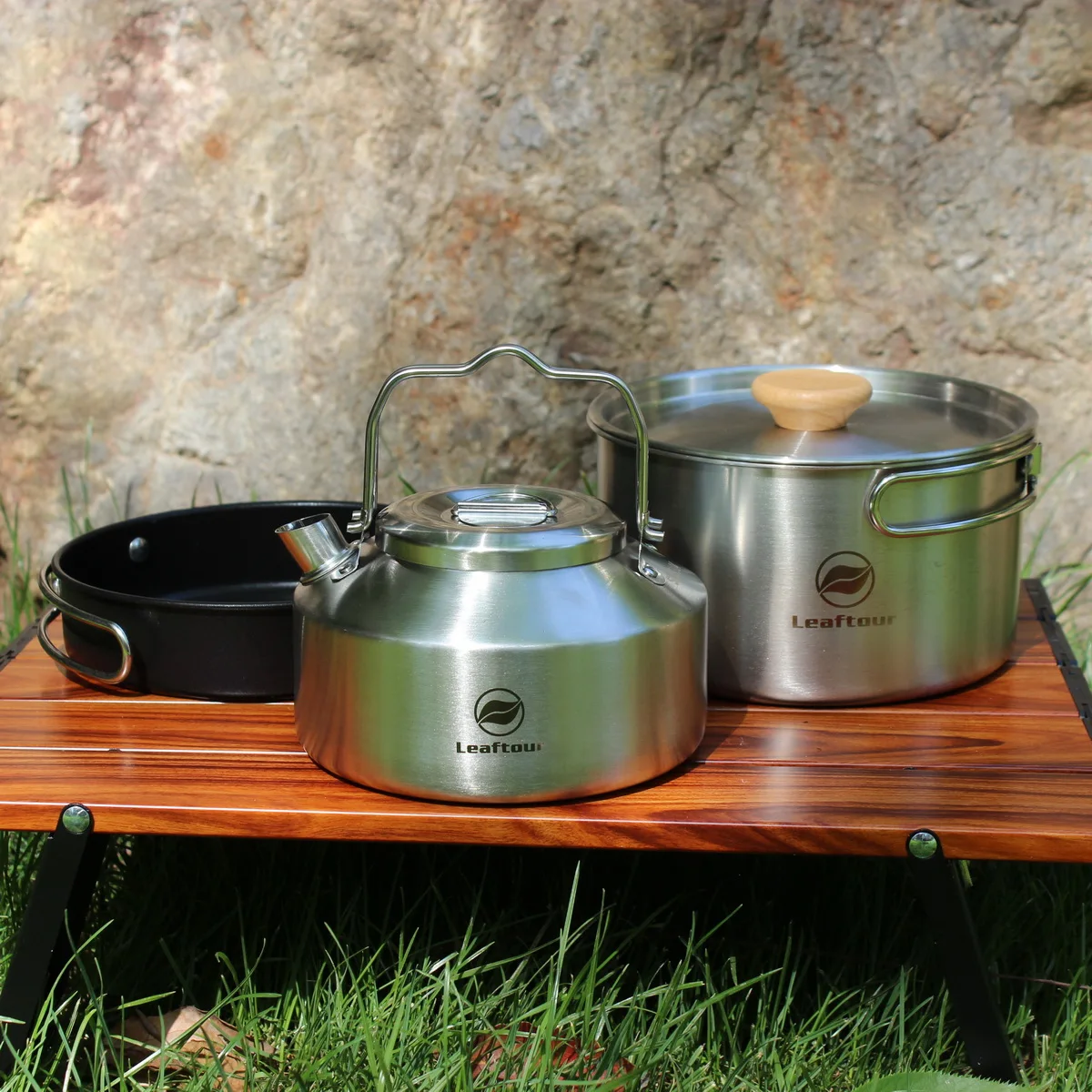 Leaftour Stainless Steel Camping Cookware Set