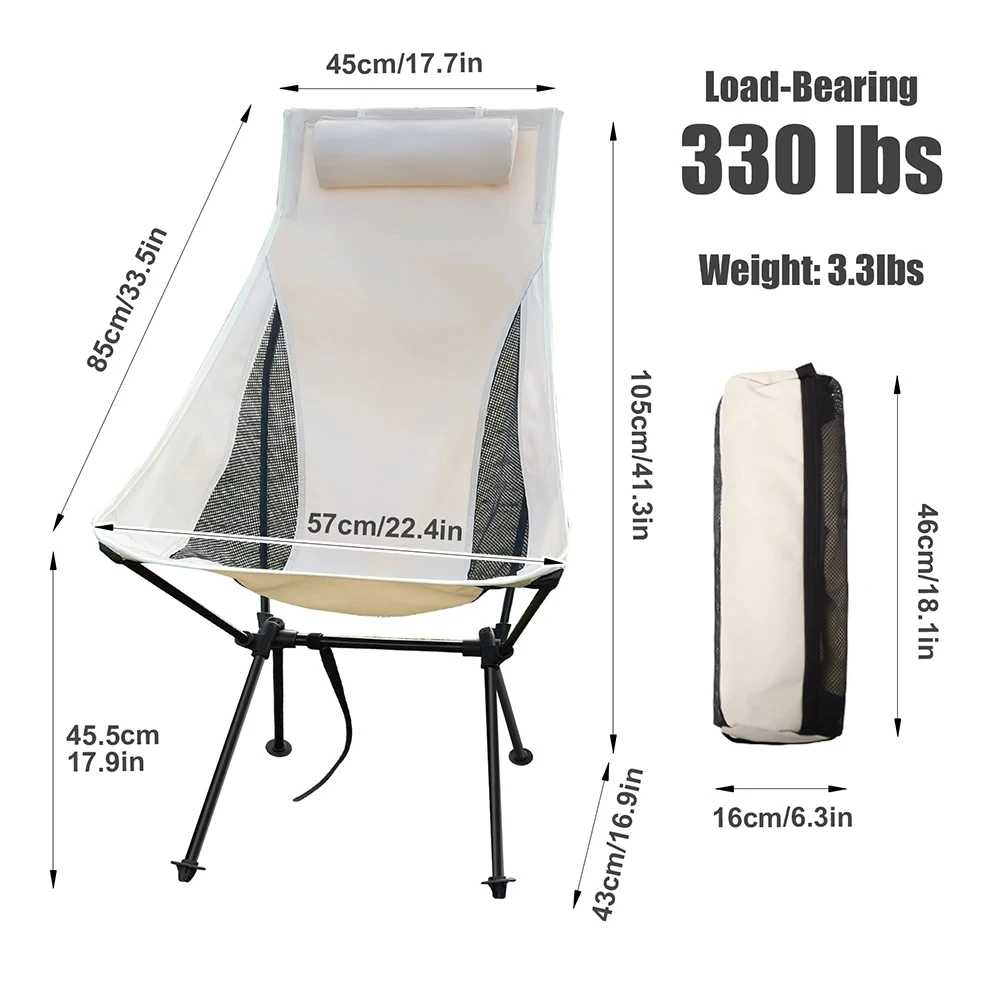 WESTTUNE Folding Camping Chair with Headrest – view 2